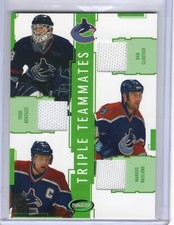 2002-03 Parkhurst Triple Teammates Jerseys #TT-18 Naslund Bertuzzi Cloutier /60