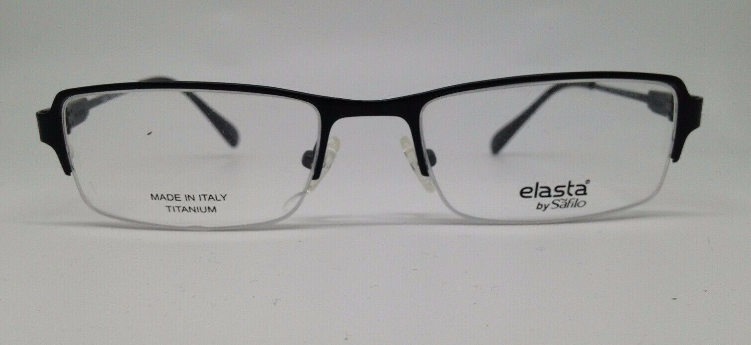 Титановые очки Safilo Elasta 7199T Black 0003 в полуободке 52-19-140 Италия Новые 15390₽