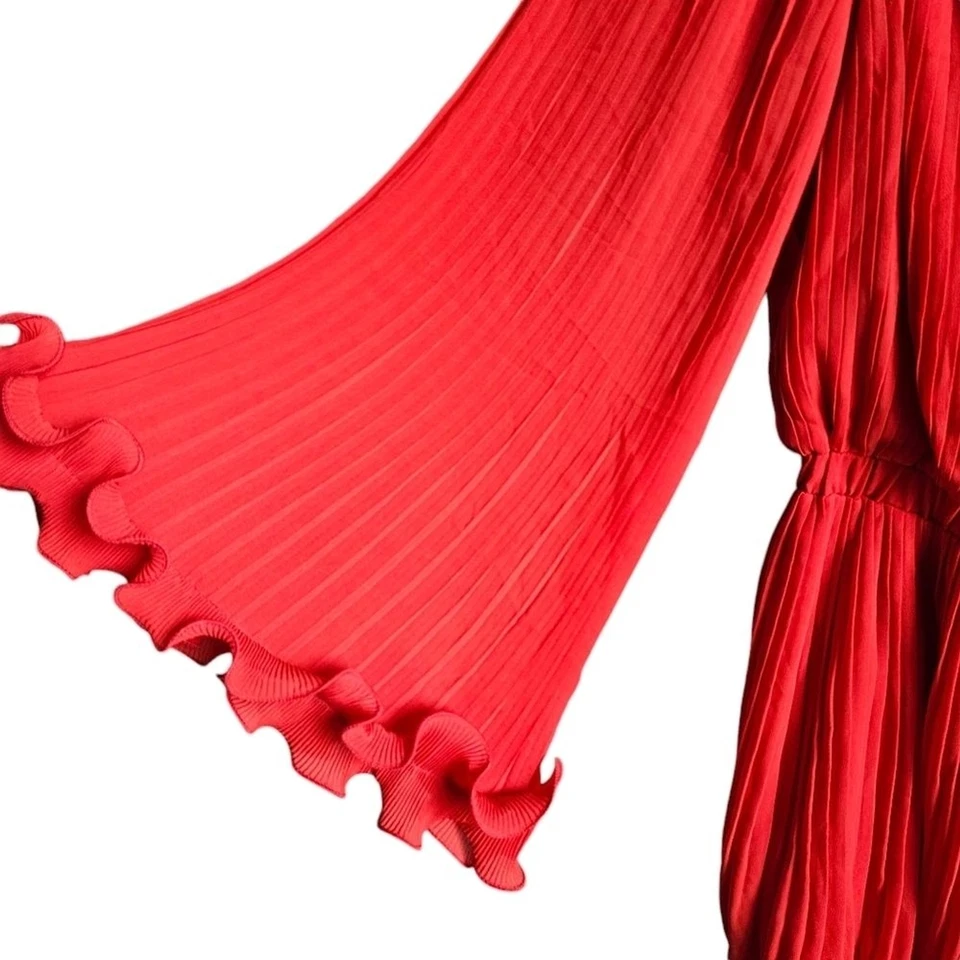 NUEVO Mameluco Manga Larga Bohemia Rojo Rosa Sin Fin Talla Mediana Foto 3 de 4