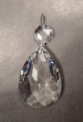 1 1/8'' (28mm)Clear Glass Crystal Pendalogue Prism w/ Chrome Pins Chandelier Lamp