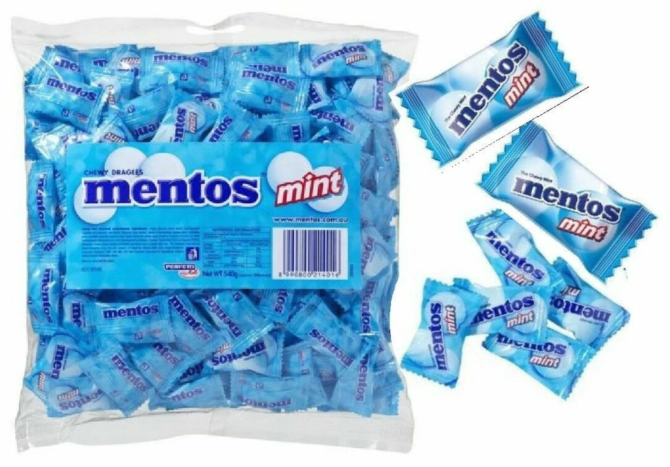 Mentos Mint x 540g Pillow Pack 200 Chews Candy Buffet Bulk Lollies Party Favors - image 2 of 4