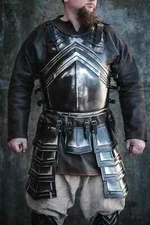 LARP Steel Armor - Blackened Dwarven Cuirass and Skirt - Chest&Back