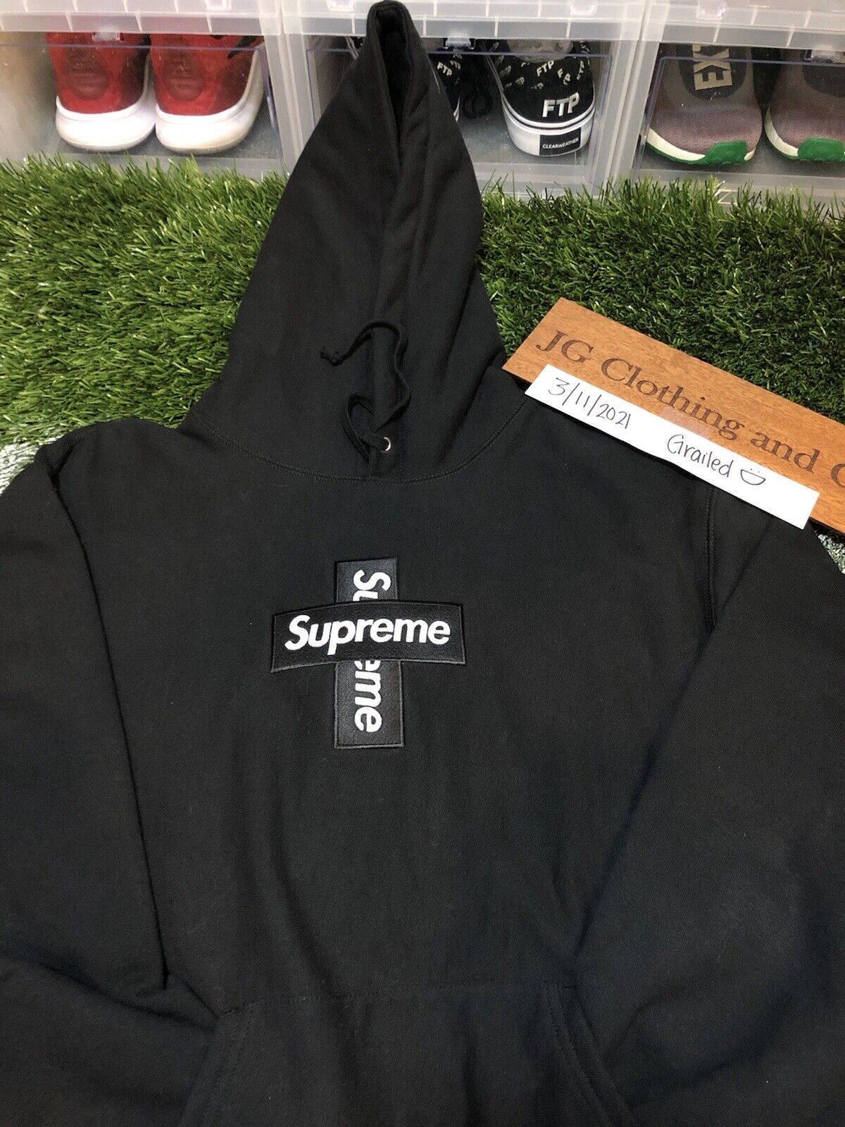 Supreme Cross Box Logo Hooded Sweatshirt