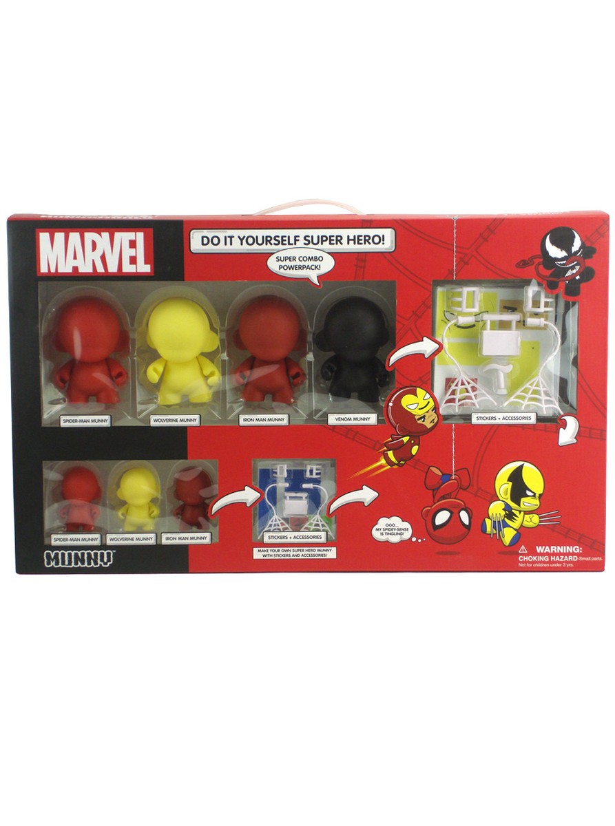 Kidrobot Marvel Munny Super Hero Combo Power Pack Spider-Man Venom 
