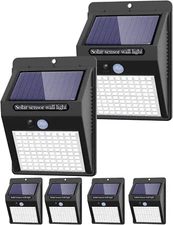 6 Pack Solar Lights Outdoor, 3 Modes/100Led Solar Security Lights Wireless IP65