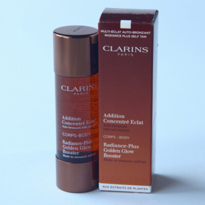 CLARINS RADIANCE PLUS GOLDEN GLOW BOOSTER FOR BODY SELF TANNER 1 OZ. IN BOX NEW
