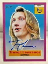 2021 Topps x Trevor Lawrence on-card Autograph Auto PURPLE Parallel RC #'d 35/44