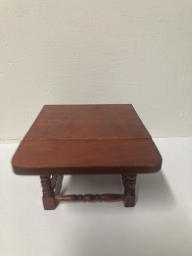 Table Folding Leaves Dollhouse Miniature Wood Wooden Home Furniture Read Please - Picture 2 of 10