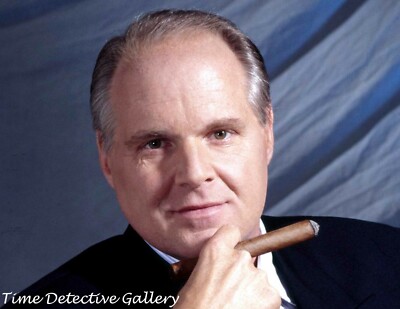 Portrait of Rush Limbaugh with a Cigar - Celebrity Photo Print