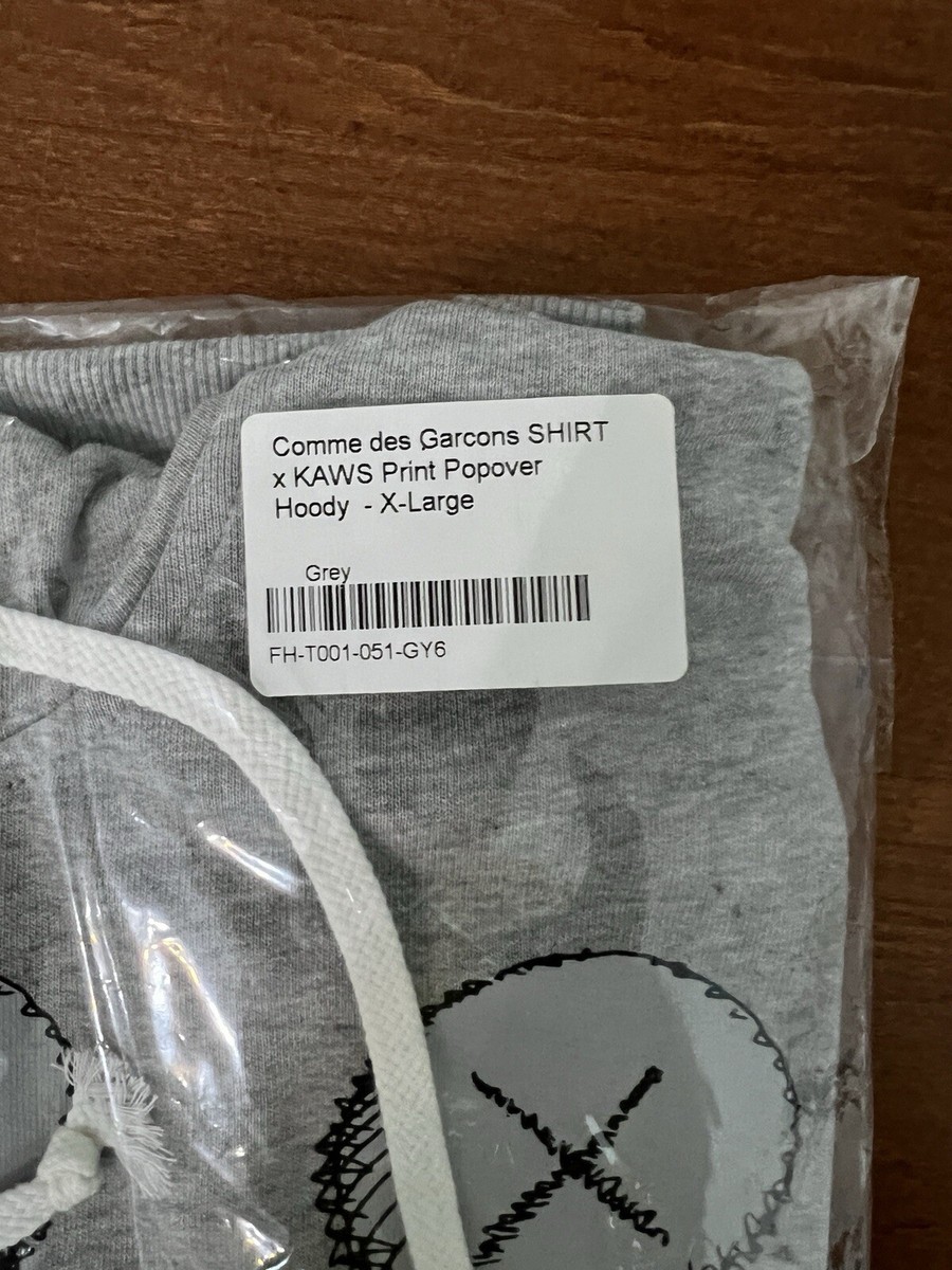 COMME DES GARCONS SHIRT X KAWS Print Popover Hoodie size XL | eBay