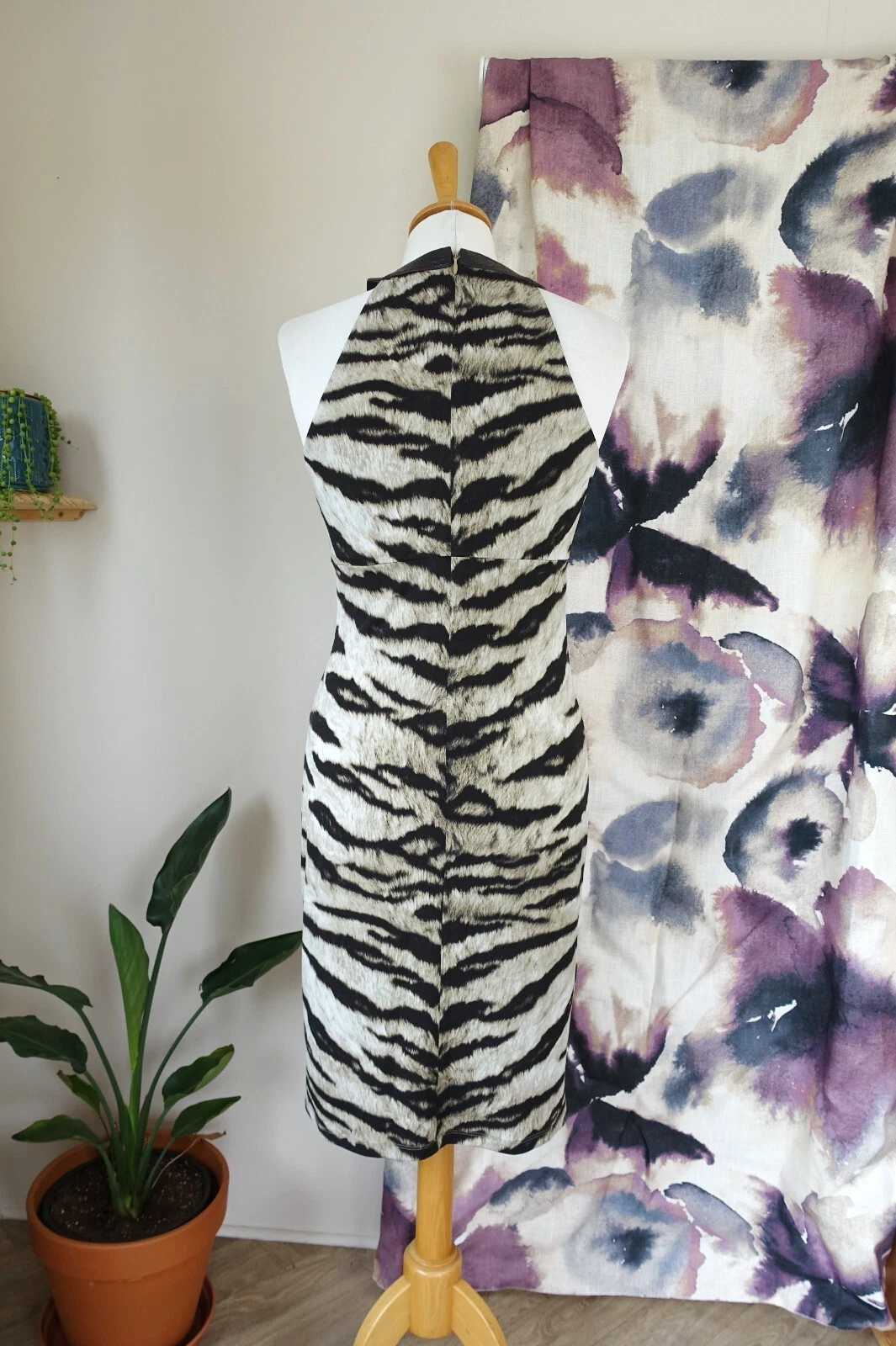 Abito a tubino MICHAEL KORS stampa animalier elasticizzato vestibilità raccolta taglia S