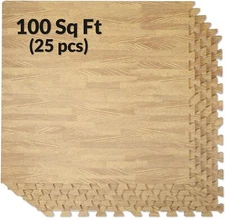 Home Aesthetics 100 Sq. Ft 3/8 Inch Thick Printed Foam Tiles 24" x 24", 25 pcs