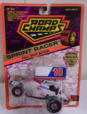 1993 ROAD CHAMPS #6015 SPRINT RACERS #10 PULL BACK ACTION 1/25 SCALE NEW IN BOX