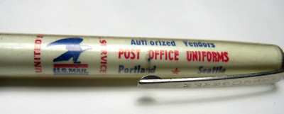 Vtg U.S.P.S. /P.O Uniforms  Nudelman Bros Vendor Port. OR. Rite o Graph Pen Ad.