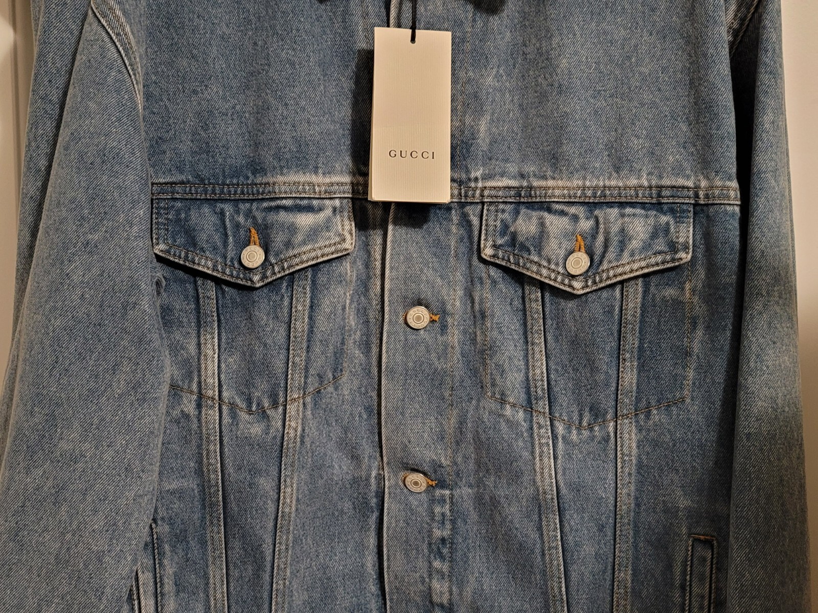 GUCCI  sz IT 48 US M Mens Gucci Band Harp Embroidered Denim Jacket RRP 3200 image 4