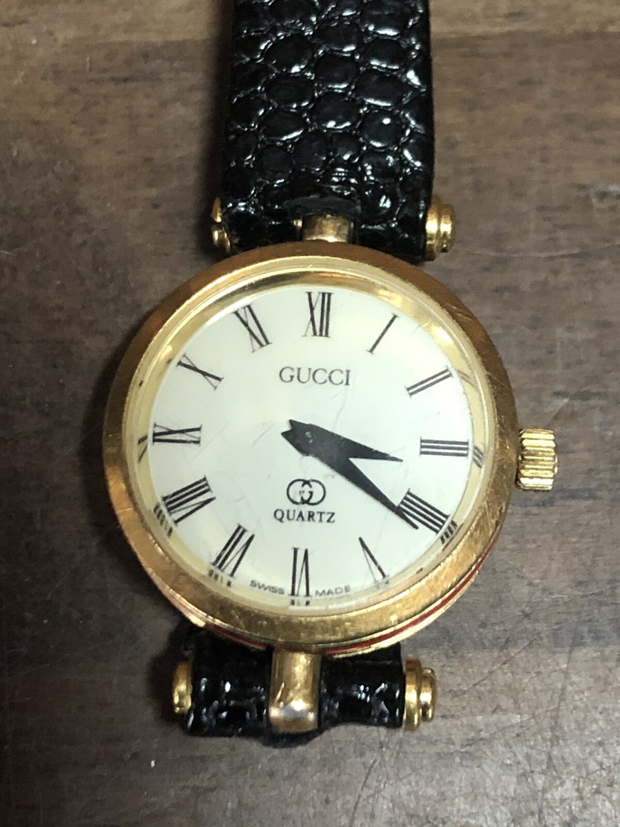 Gucci Watch Ladies Round Quartz Beige Vintage Swiss Made Working Gucci 6000.2.l Vintage Ladies Watch: 90s Gold Mother of  main image 4