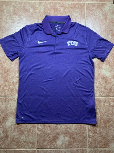 NIKE DRI-FIT PURPLE TCU POLO | eBay