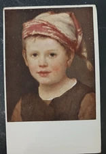 vtg art postcard Ferdinand Schnauss Hansel little boy painting illustration