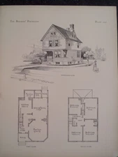Victorian Design Architecture Shingled City House Plan Historic 1885 #210