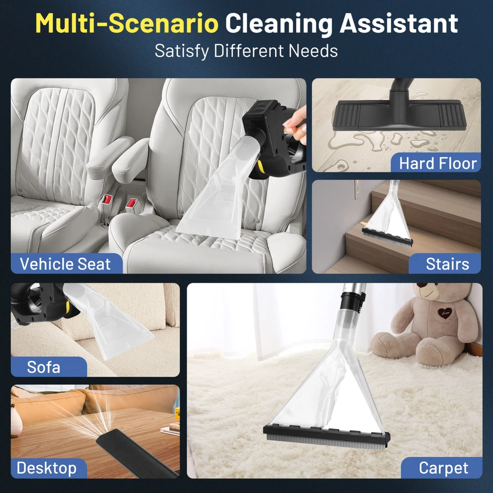 Vacmaster 6 Gallon 5.5HP Wet Dry Car Vacuum Cleaner Upholstery Shampoo 4-IN-1 - Image 3 of 4