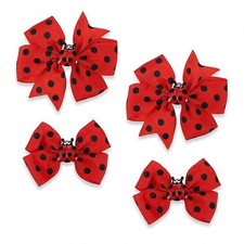 Ladybug Hair Clips 2 Pair   Non-Slip Bow Barrettes for Girls