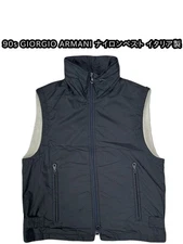 GIORGIO ARMANI 90s Golf Vintage Nylon Vest in Black rare Men's From Japan