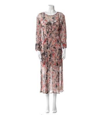 Iro Gr.36/38 Maxi-Kleid floral Muster Viskose-Kleid lang norma 19 paris 