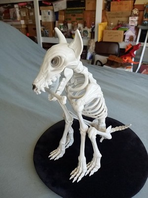 Skeleton Sitting Dog 12 Inches Tall Scary & Spooky Prop Or Halloween Decoration