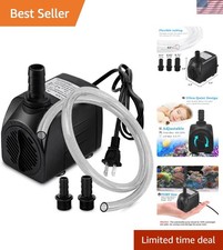 400GPH Submersible Pump with 5 ft Tubing, 1500L/H 25W durable fountain water ...
