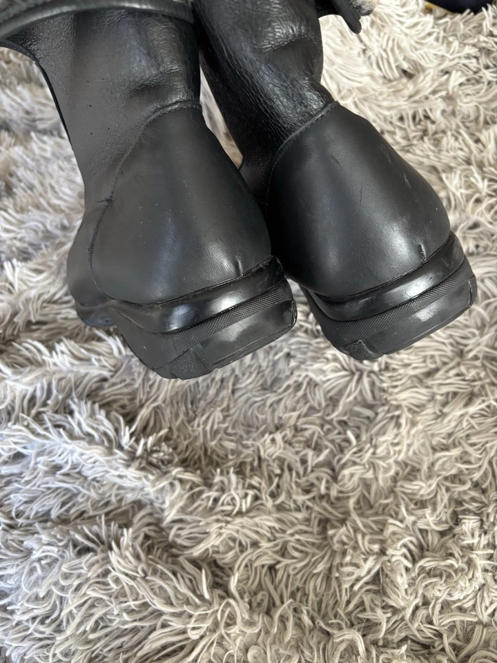 Calentadores de Puntera Mujer Talla 9.5 Ancho Cuero Negro Forrado Botas Foto 4 de 4