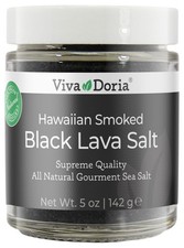 Hawaiian Smoked Black Lava Sea Salt, Fine Grain, 5 Oz Glass Jar