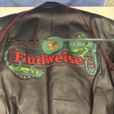 NEW OLD STOCK WITH TAGS BUDWEISER BEER LEATHER JACKET LOUIS LIZARD