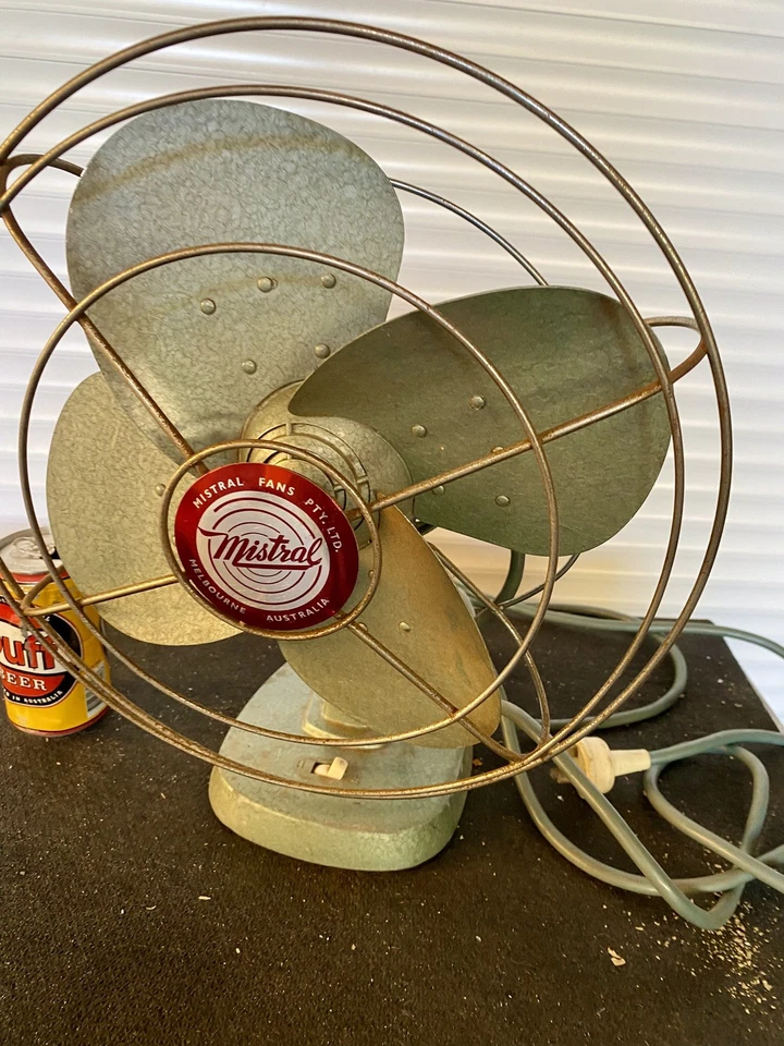 Quality Vintage green Mistral Oscillating Fan 31cm Blades Desk Top Cooling - image 2 of 4