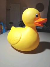 Toysmith Big Bath Duck Jumbo Yellow Rubber Ducky Giant Pool Toy Over 8"