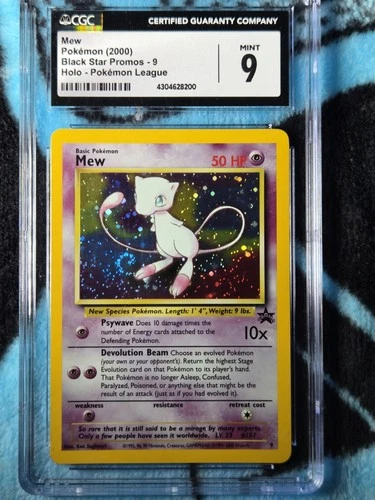 Pokémon Mew CGC 9 Black Star Promo Holo League 9/53 2000 English
