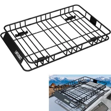 54" Roof Rack Cargo Top Luggage Holder Carrier Basket with Extension Travel NEW