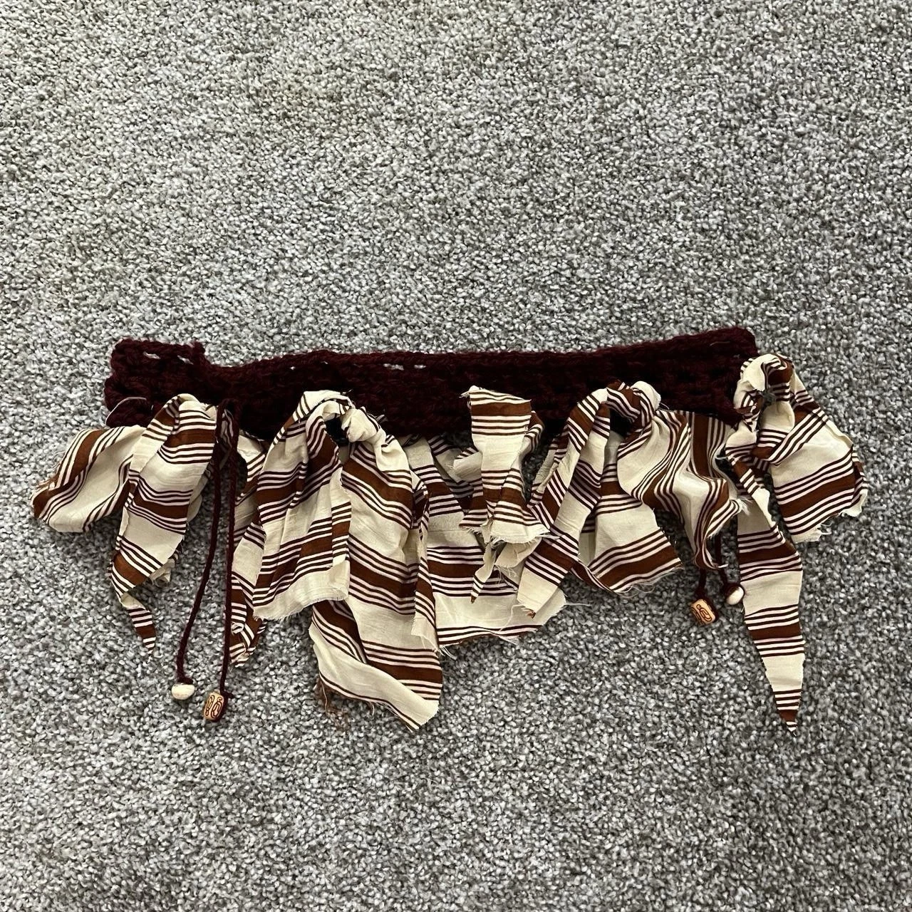 handmade burgundy bohemian rave crochet skirt