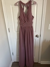 NWT Azazie “Natasha" Dusty Pink Amethyst Bridesmaid Prom Dress Evening Gown A10