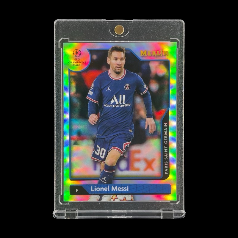 LIONEL MESSI CHROME SILVER REFRACTOR HOLO 2021-22 Topps Merlin Card - Argentina