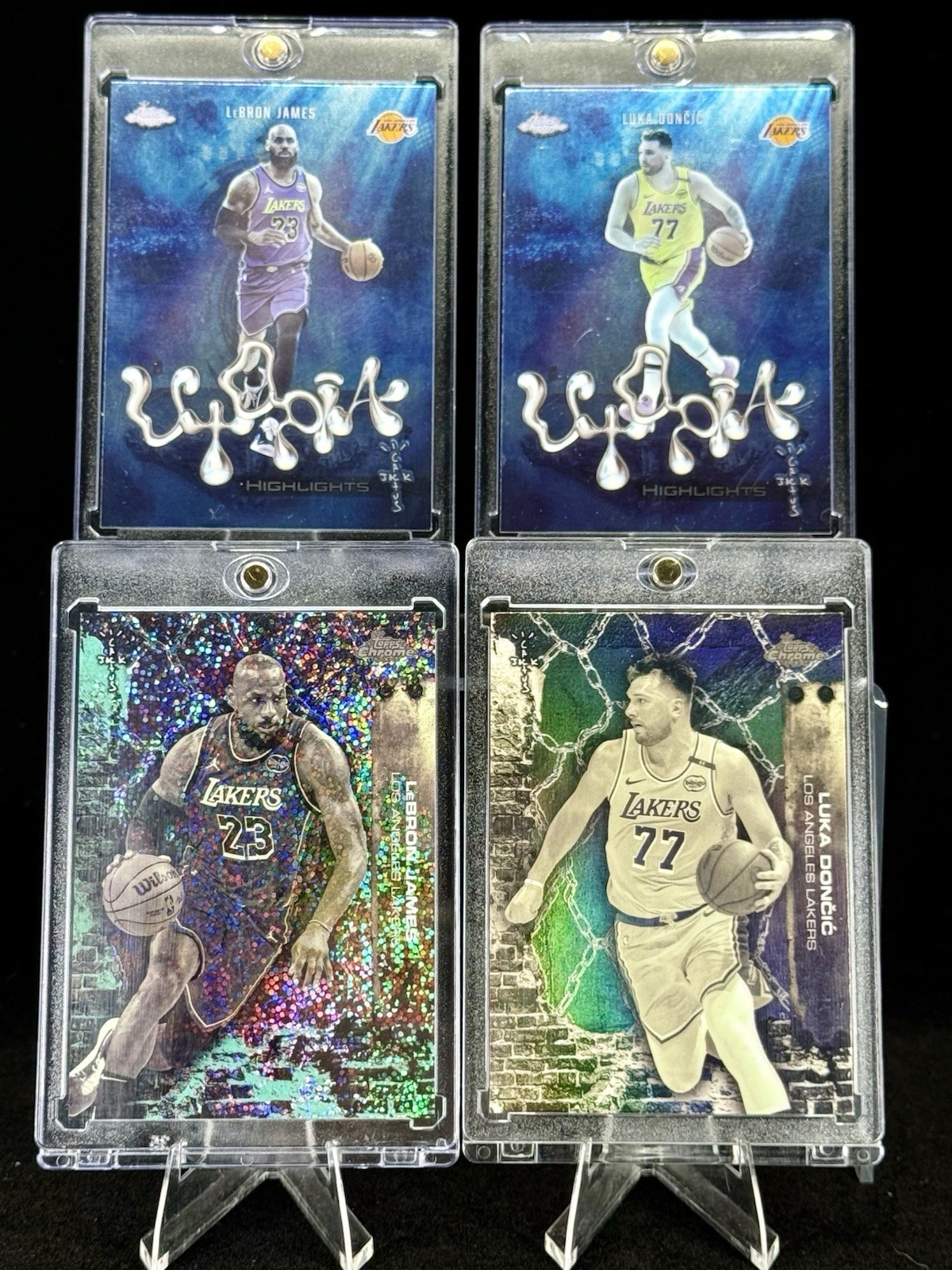 LEBRON JAMES & LUKA DONCIC 2025-25 CACTUS JACK LOT (4). INSERTS/#D/PARALLEL. LAL