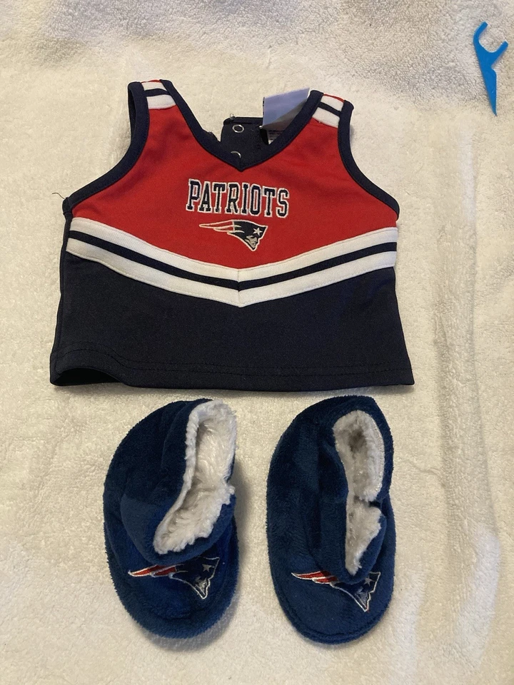 New England Patriots, Traje de Animadora Conjunto de 2 Piezas Top y Zapatillas 0-3 Meses Foto 2 de 4