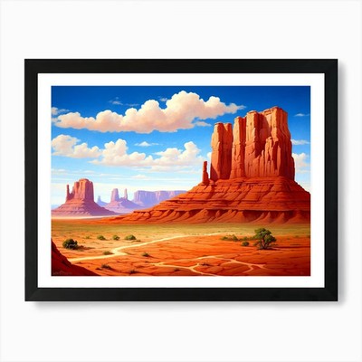 Monument Valley 3 Kunstdruck gerahmt Wandbild Poster Leinwanddruck Bild