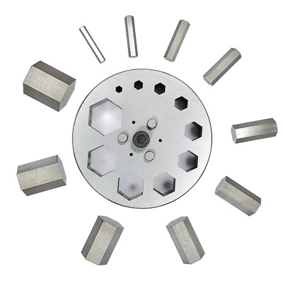 Hexagonal Shape Disc Cutter with Set of 10 Punches Size 4mm-31mm