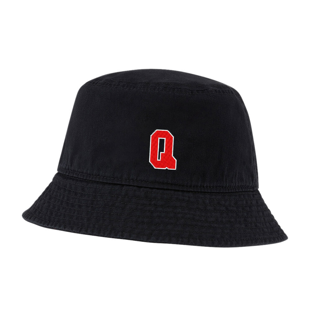 Men Women Athletic Q Embroidered Cotton Bucket Hat Casual Washed Cap-image
