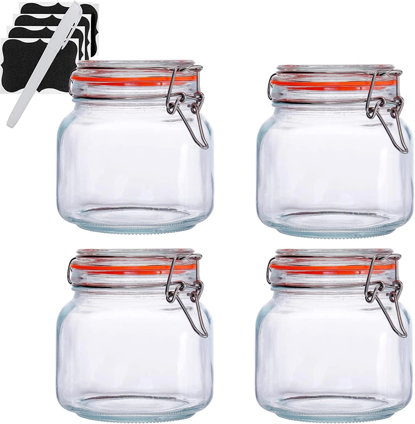 25 Oz Glass Jars with Airtight Lids & Leak Proof Rubber Gasket,Wide Mouth Mason