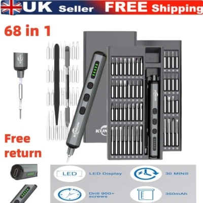 KUNLUN 68 In 1 Cordless Electric Screwdriver Set Mini Power Precision Screwdriver Kit