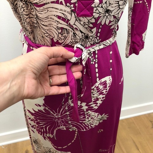 Roberto Cavalli Dress Womens Large Pink Belt Floral Garden Office Career - Picture 5 of 14