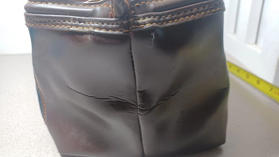 Bolso de mezclilla y cuero para después del afeitado LEVI'S con etiqueta naranja de colección raro artículo único en su tipo Foto 4 de 4