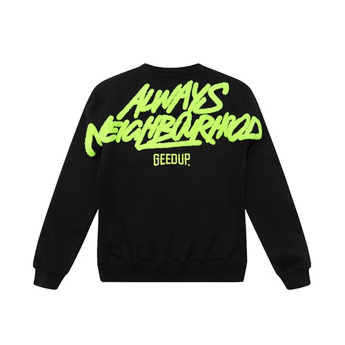 Geedup Always Neighbourhood Crewneck 'Black / Hyper Yellow' (2024) - Picture 2 of 4