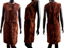 JEAN PAUL GAULTIER pour GIBO 80"faux leather animal print top skirt set